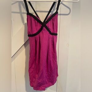 Women's Pink and Black lululemon tank